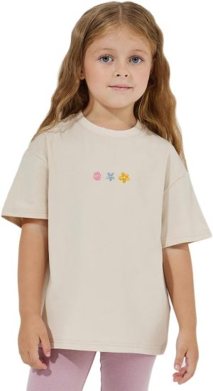 STYLI Girls Oversized Embroidery Detail T-Shirt