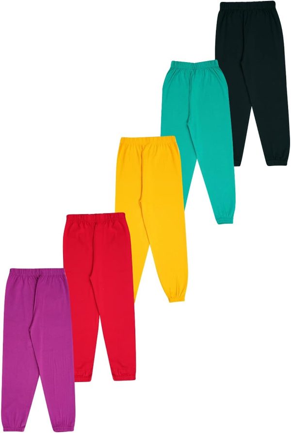 ⁦KYDA KIDS Girl's Cotton Printed Regular Fit Track Pants (Pack of 2)⁩ - الصورة ⁦2⁩