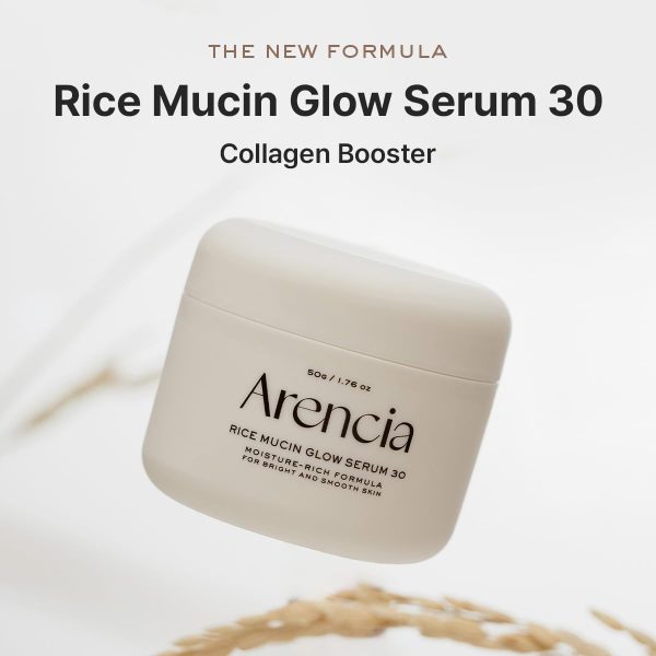 ⁦Arencia Rice Mucin Overnight Glow Face Mask Serum 30, 1.76 oz, Plumps Skin with Hyaluronic Acid⁩ - الصورة ⁦2⁩