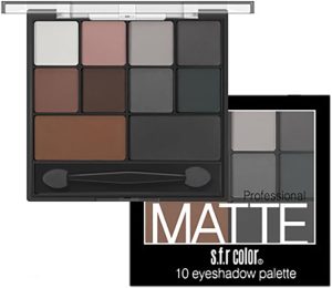 ALMEKAQUZ Eyeshadow Palette, Matte Eye Shadow Pallets for Women Long Lasting, Professional Highly Pigmented Black Eyeshadow Makeup Palette, Waterproof Eyeshadow with Dual-Ended Applicator Brush
