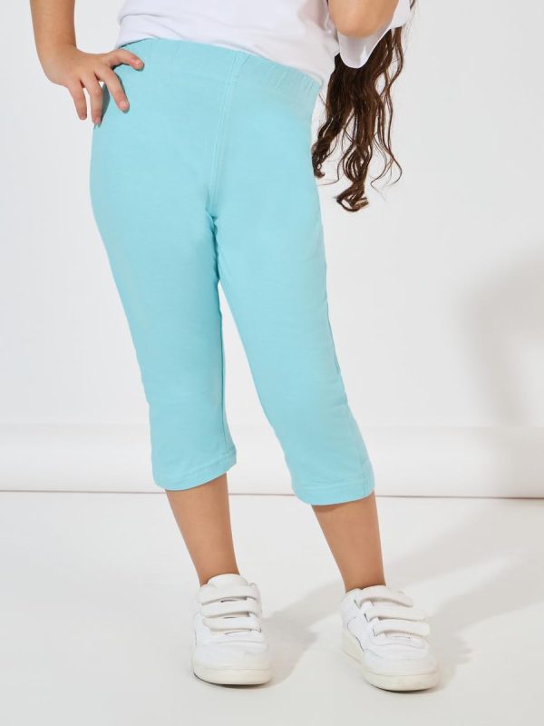⁦Styli Girls Basic Capri Leggings with Elastic Waistband⁩ - الصورة ⁦2⁩