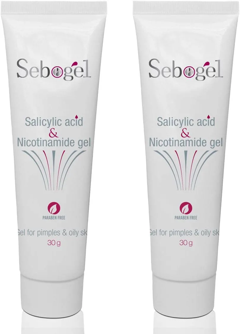 Sebogel Salicylic Acid & Nicotinamide Gel for Pimples and Oily Skin, 30gm - Pack of 2