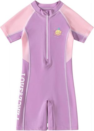 CCOVERY Children's Swimsuit,Girls' One-Piece Swimwear,Children's Swimwear One Pieces Zipper,Summer Training Swimsuit,Kids Water Sport Swim