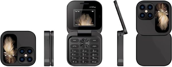 I17pro Mini Flip Phone Keypad Non-smartphone Elderly Phone (Black)