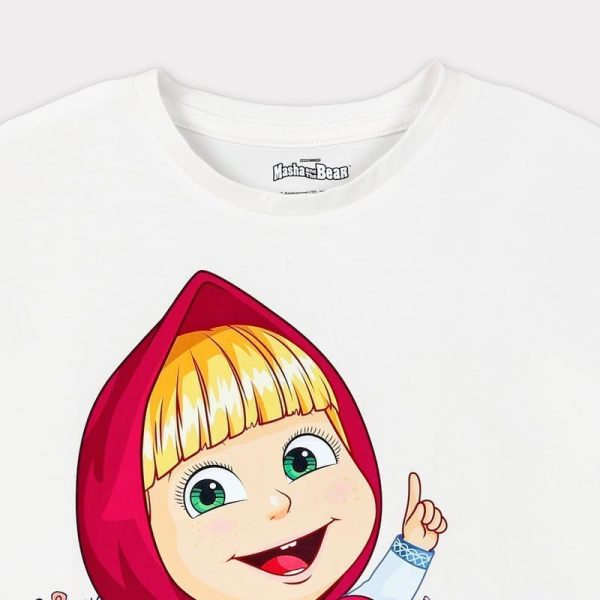 ⁦TRUCARE Girls Masha Kids Girls Masha & Friends Short Sleeves T-Shirt Western (pack of 1)⁩ - الصورة ⁦3⁩