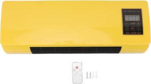 Luocute Conditioner, Cooling & Heating, Tabletop Placement & Wall Mounted & Portable AC with Remote Control, 1-6 Hours Timer, 16-40°C Temp Control, Low Energy Consumption, Yellow (UK