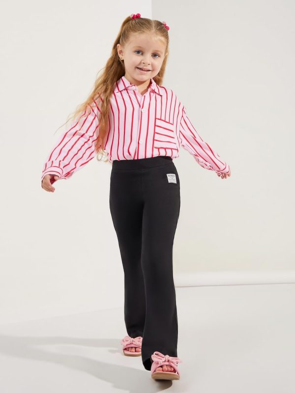 ⁦Styli Girls Patch Detail Flared Leggings⁩ - الصورة ⁦2⁩