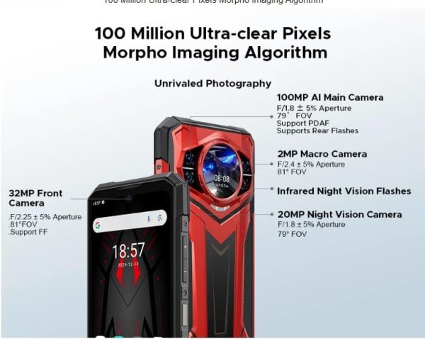 ⁦S200 Plus 5G Rugged Phone Dimensity 7300 4nm 1.32" Rear Display AI Image 6.72'' 12+512GB 10100 mAh Battery Smart Phone ﻿⁩ - الصورة ⁦4⁩