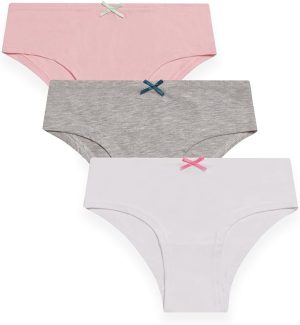 GREEN TREAT Girls GUHGT021 Pack Of 3 Organic Cotton Briefs