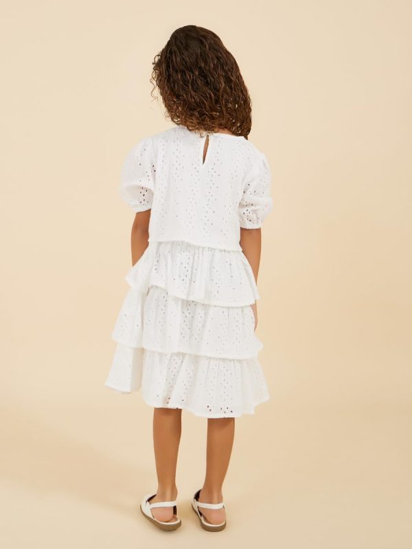 ⁦Styli Girls Schiffly Dress With Tiers⁩ - الصورة ⁦6⁩