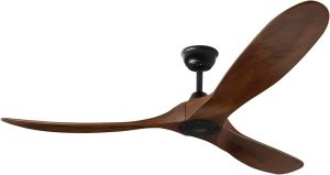 LIWEGHT 52inch Modern Ceiling Fan with Remote,Indoor/Outdoor Ceiling Fan,3 Walnut Wood Blades, Noiseless Reversible DC Motor,6-Speed for Patio,Bedroom,Living Room,No Light