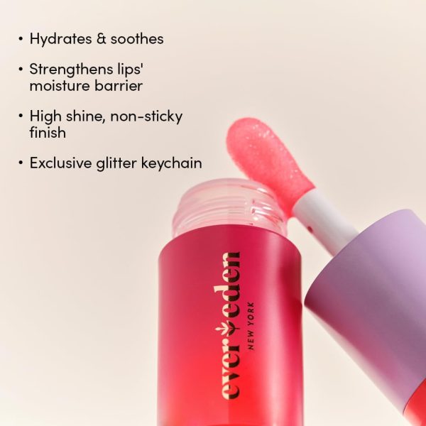 ⁦Evereden Kids Tinted Non Toxic Lip Gloss: Sheer Red - Non Toxic Kids Makeup - Vegan Clean Makeup for Kids - Soothing & Hydrating Kid Lip Gloss - Cherry, Peach, & Cranberry Oils Girls Makeup⁩ - الصورة ⁦3⁩