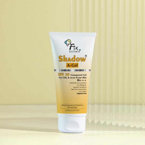 ⁦Fixderma Shadow Sunscreen A-Gel SPF 30 for Acne Prone Skin, Non-Oily, Broad Spectrum UVA and UVB Protection, Transparent Gel - 75ml⁩ - الصورة ⁦6⁩