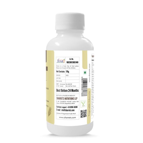 ⁦Sharrets Vegetable Glycerine Edible Food Grade USP, 200g - Glycerine/Glycerin for Skin Fondant Body Cake Icing Face Lips DIY Soap Making, Halal Certified, Non GMO Gluten Free - USP/FCC/IPEC⁩ - الصورة ⁦3⁩