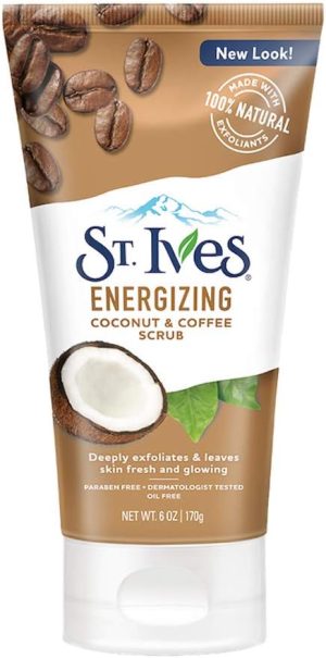St. Ives Energizing Face Scrub, Coconut & Coffee, Deep Cleanser for Bright Skin, Paraben Free, Dermatologically Tested, 170 gm