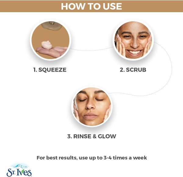 ⁦St. Ives Energizing Face Scrub, Coconut & Coffee, Deep Cleanser for Bright Skin, Paraben Free, Dermatologically Tested, 170 gm⁩ - الصورة ⁦7⁩