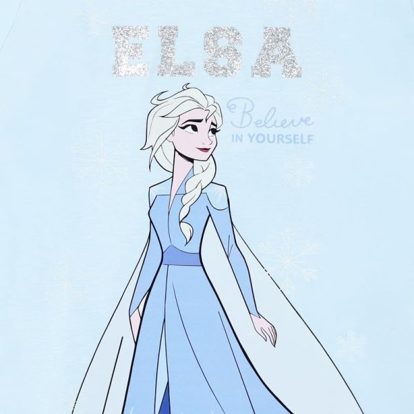 ⁦Disney Girls Disney Frozen Elsa Kids Girls Short Sleeves T-Shirt Western (pack of 1)⁩ - الصورة ⁦5⁩