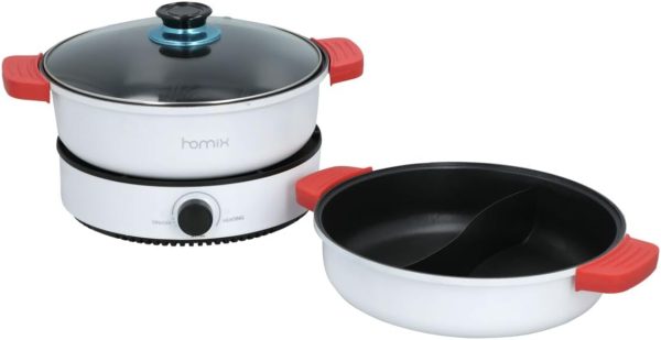 ⁦Homix 1400W Electric Multi Function Pan White⁩ - الصورة ⁦2⁩
