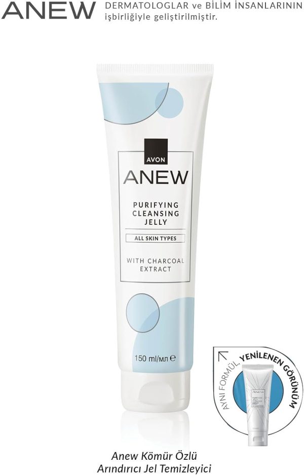 ⁦Avon Anew Purifying Cleansing Jelly 150ml, Provides a Deep Cleanse, Suitable For All Skin Types, Co-created by Dermatologists and Scientists, Cruelty Free⁩ - الصورة ⁦2⁩