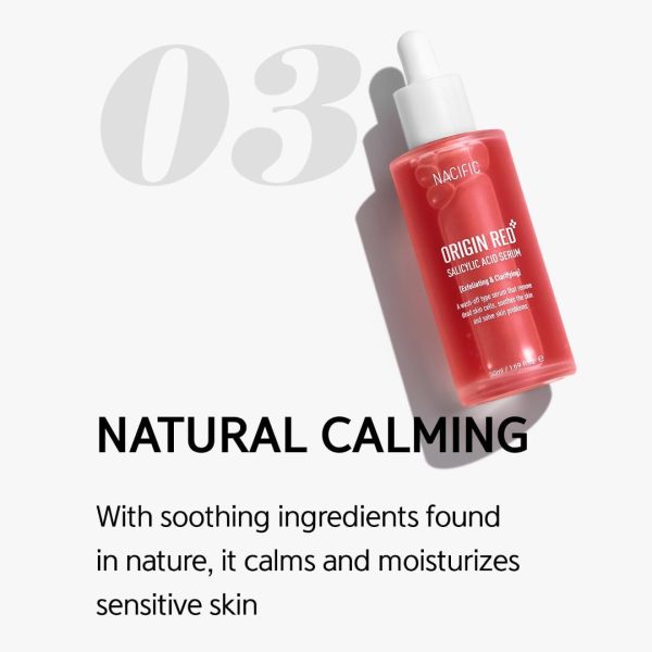 ⁦NACIFIC Origin Red Salicylic Acid Serum 1.69fl.oz 50ml Solution for skin troubles Oil control Remove dead skin Prevent blocking pores cells Korean skincare⁩ - الصورة ⁦7⁩