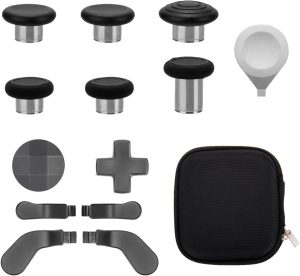 XICEN 13 in 1 Metal Thumbsticks for Xbox One Elite Series 2, Elite Series 2 Controller Accessory Parts, Gaming Accessory Replacement, Metal Mod 6 Swap Joysticks, 4 Paddles, 2 D-Pads, 1 Tool Black
