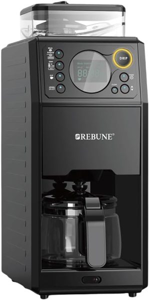 REBUNE 0,65L Built In Grinder Coffee Maker, 3 Heat Levels 850 Watts RE-6-042