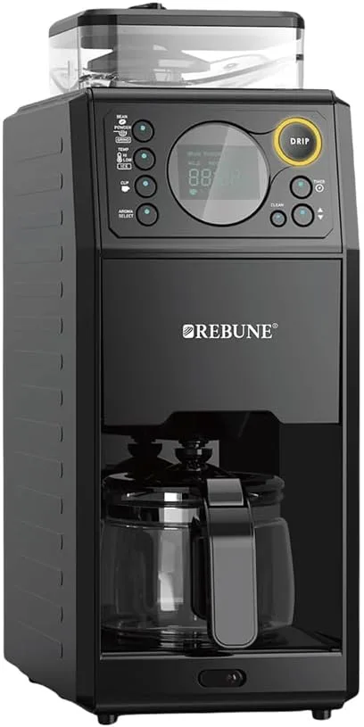REBUNE 0,65L Built In Grinder Coffee Maker, 3 Heat Levels 850 Watts RE-6-042