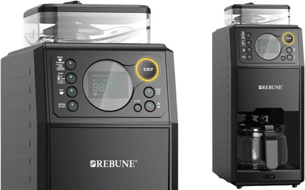 ⁦REBUNE 0,65L Built In Grinder Coffee Maker, 3 Heat Levels 850 Watts RE-6-042⁩ - الصورة ⁦5⁩