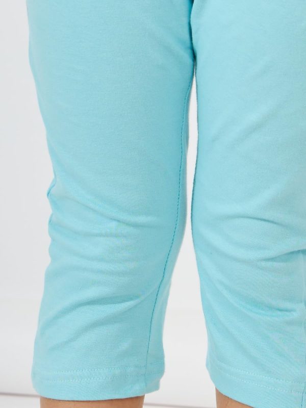 ⁦Styli Girls Basic Capri Leggings with Elastic Waistband⁩ - الصورة ⁦4⁩