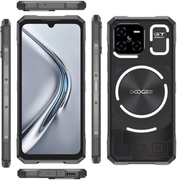 ⁦Doo.goo Blade GT 5G Rugged Phone - 12GB RAM + 256GB Storage, Android 14, Dimensity 7050 Octa-Core Processor, IP68/IP69K Dustproof, Shockproof, Waterproof (Black)⁩ - الصورة ⁦2⁩