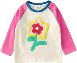 L&Wen Girls Crewneck Raglan Long Sleeves T-shirt