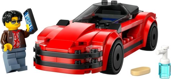 ⁦LEGO City Red Sports Car Toy - Race Car Toys for 5+ Year Old Boys & Girls - Educational Gifts for Birthdays & Holidays - Includes a Driver Minifigure & Accessories - 60448⁩ - الصورة ⁦8⁩