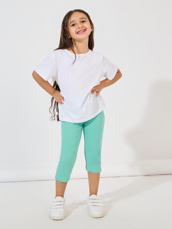 ⁦Styli Girls Capri Length Leggings With Elasticated Waistband⁩ - الصورة ⁦3⁩