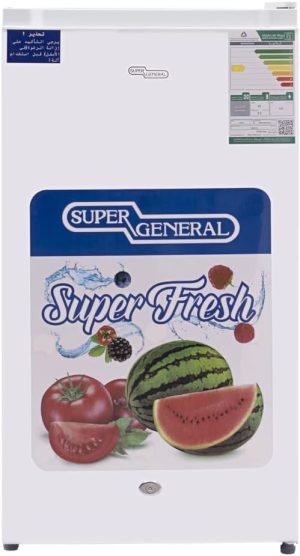 Super General 91 Liter 3.2 Cubic Feet Single Door Refrigerator With Manual Defrost, Model No KSGR133 with 2 Years Warranty, White.
