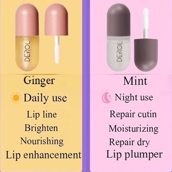 ⁦Vafee DEROL Lip Plumper , Natural Lip Plumper and Lip Care Serum, Lip Enhancer for Fuller, Lip Mask, Beautiful Fuller, Hydrating & Reduce Fine Lines 5.5ML (Day& Night)⁩ - الصورة ⁦6⁩
