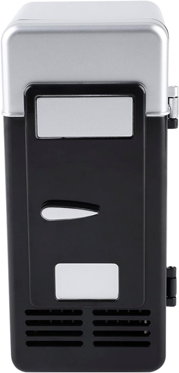 BROLEO Mini Fridge, Beverage Fridge, 7.64 X 3.54 X 3.54 Inch USB Interface LED Mini USB Refrigerator Cool Quickly Cooler & Warmer for Cola (Black)