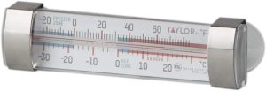Taylor Precision Products Large Dial Kitchen Refrigerator/Freezer Kitchen Thermometer with Suction Cups