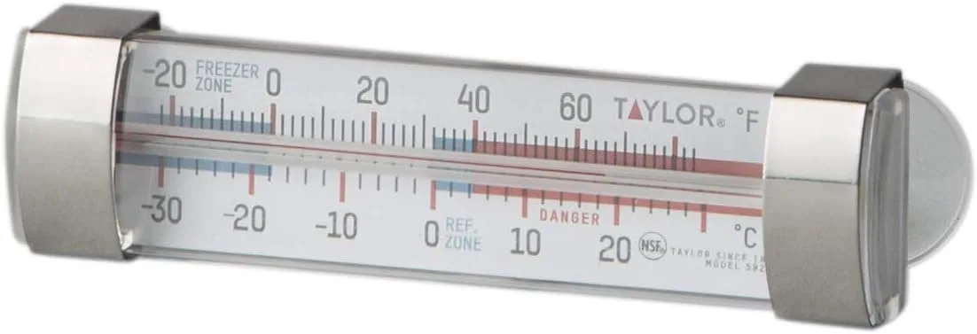 Taylor Precision Products Large Dial Kitchen Refrigerator/Freezer Kitchen Thermometer with Suction Cups