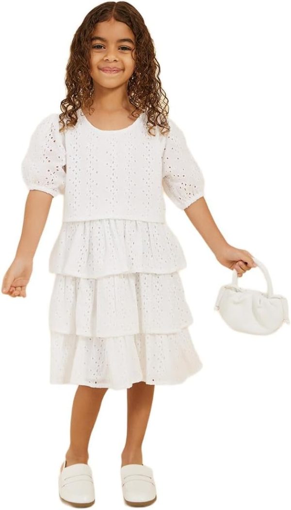 Styli Girls Schiffly Dress With Tiers