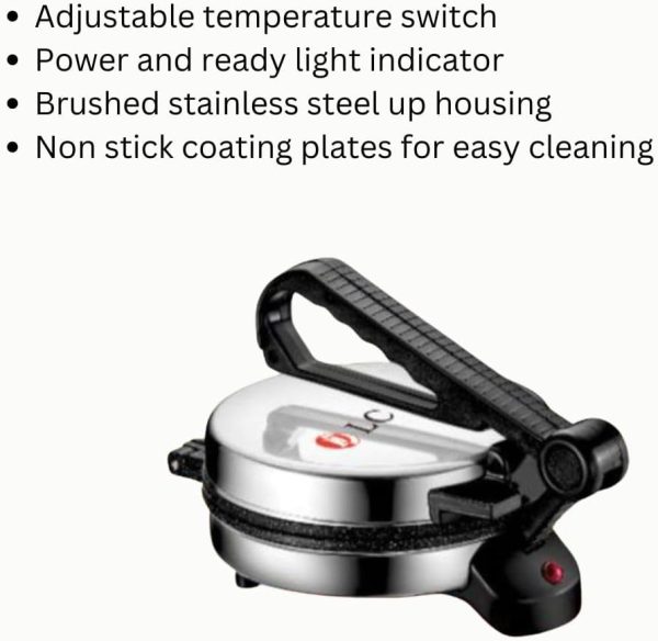 ⁦Non-Stick Electric Tortilla Maker - with Adjustable Switch and Indicator Light for Easy and Fast Preparation⁩ - الصورة ⁦4⁩
