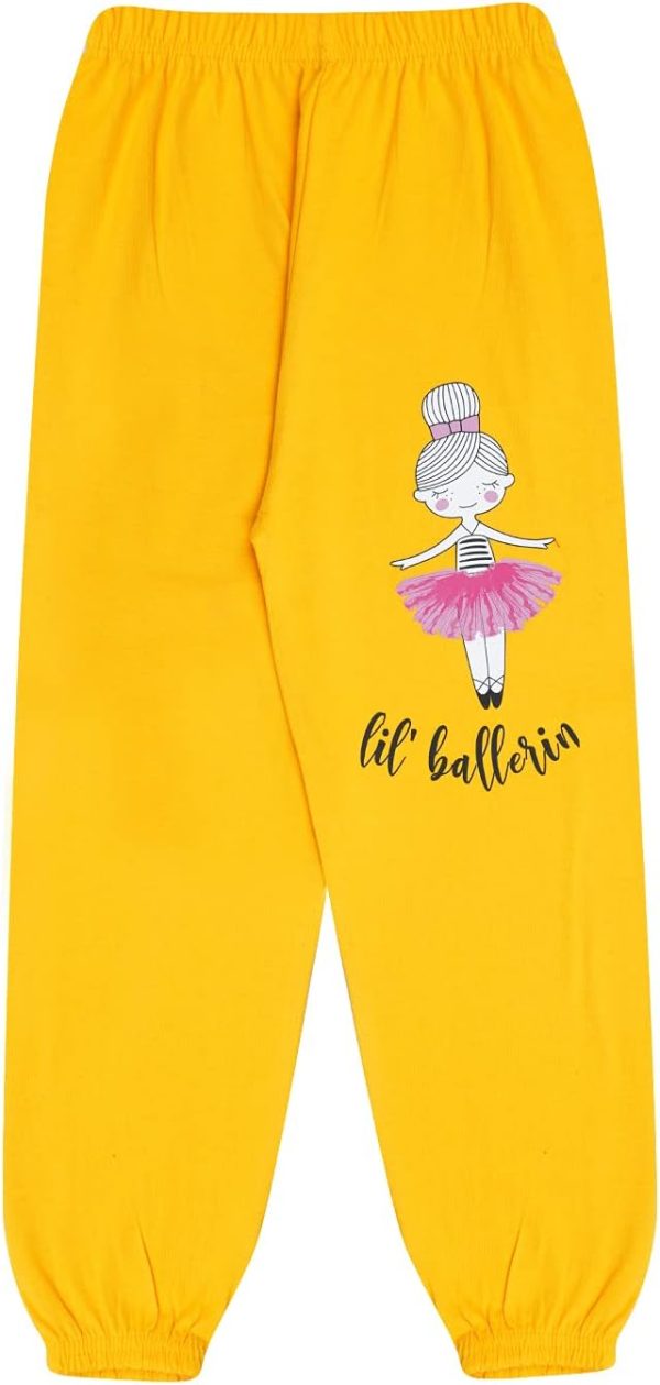 ⁦KYDA KIDS Girl's Cotton Printed Regular Fit Track Pants (Pack of 2)⁩ - الصورة ⁦4⁩