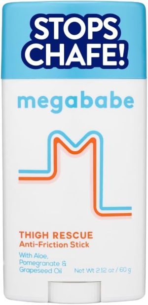 Megababe Thigh Rescue Anti-Chafe Stick | Prevents skin chafe & irritation | Thighs, arms, bra-lines & more | Vacation Summer Essentials | 2.12oz (Pack of 1)