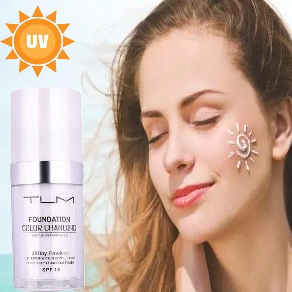 ⁦Omaky 30ml TLM Concealer Cover Cream Flawless Colour Changing Foundation Makeup Base Nude Face Liquid Cover Concealer Changing Warm Skin Tone Moisturizing Cover for women&girls(2pcs)⁩ - الصورة ⁦5⁩