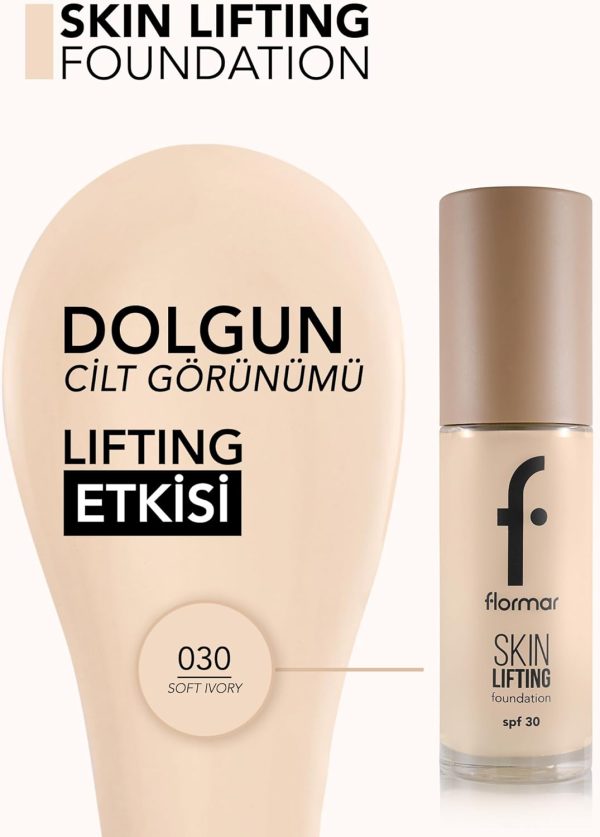 ⁦Flormar Skin Lifting Foundation 030 Soft Ivory⁩ - الصورة ⁦4⁩