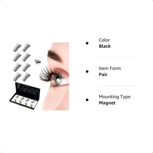 ⁦X Spring Magnetic Eyelashes - Natural Look, Reusable, No Glue, Waterproof False Lashes Without Eyeliner - Applicator Included⁩ - الصورة ⁦3⁩