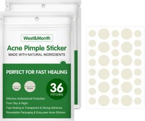 Salasabil Transparent Acne Remover Pimple Absorbing Cover Blemish Spot Skin Care Facial Stickers 2 Sizes (36 Count) in two boxs