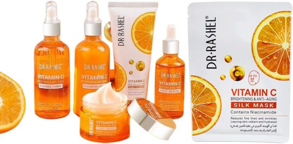 ⁦Dr Rashel Vitamin C Skin Care Series , Contains Hyaluronic Acid, Anti Aging and Collagen Essence ( Pack Of 5 Piece Set ) + 1 Pcs of Vitamin C Silk Mask⁩ - الصورة ⁦4⁩