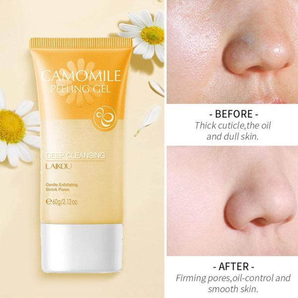 ⁦NALACAL Chamomile Exfoliating Gel (60g), Deep Cleansing and Gentle Exfoliation for Shrinking Pores – Removes Dirt, Tightens, Hydrates, and Repairs Skin – Soothes, Softens, and Improves Skin Tone⁩ - الصورة ⁦5⁩