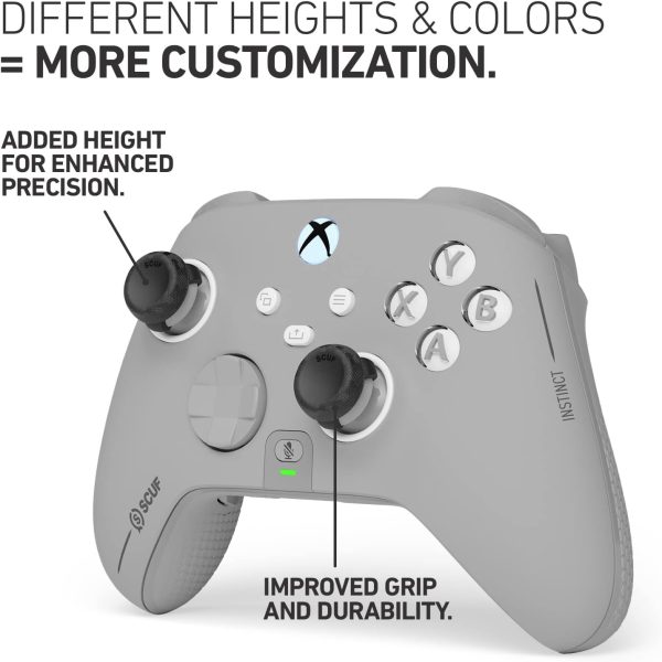 ⁦SCUF Thumbstick Grips - 6 Pack with 2 Bases - Tactic - Joystick Thumb Grips For Xbox One and Xbox Series X & S, PS4, PS5, Nintendo Switch Pro Controller - Black⁩ - الصورة ⁦3⁩