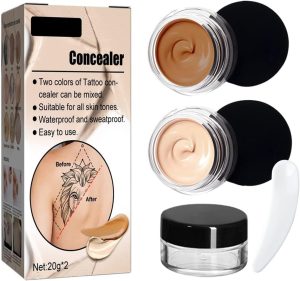 Khazna Full Coverage Waterproof Concealer Skin Concealer Set for Scars, Dark Spots, Vitiligo, Long Lasting Body Makeup